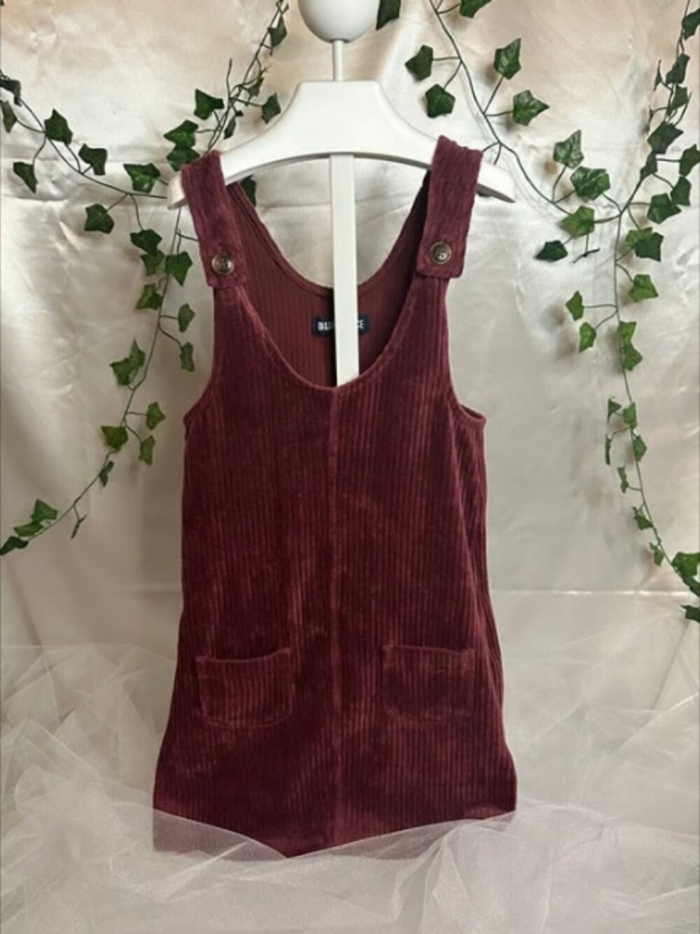 Blue spice vintage 90's overall corduroy dress Girls Size 8
